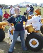 Emily Mcbryan with Robonaut 2.